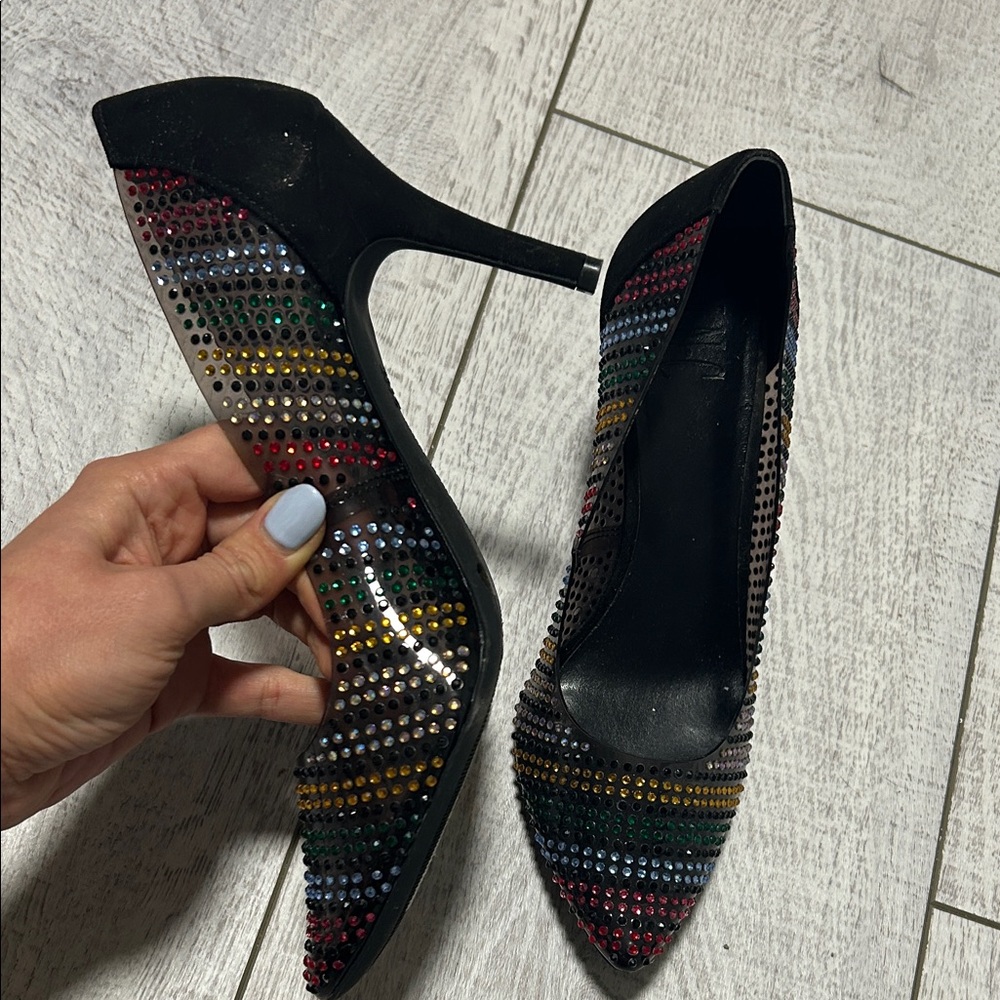 Multicolor rhinestone Studded Women's Heels